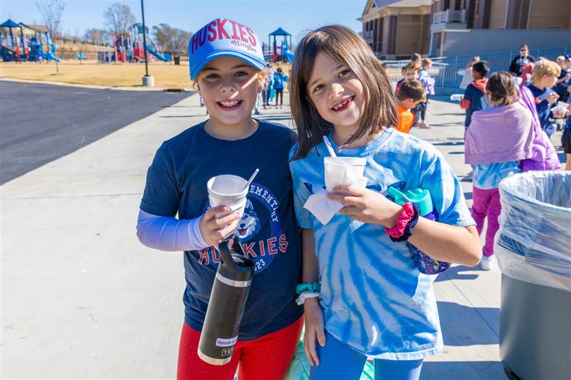 Students participate in a fun run